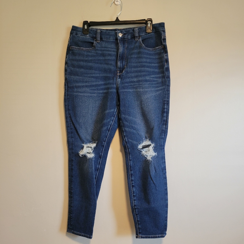 American Eagle The Dream Jean Size 12 Short Distressed Skinny High-Rise
